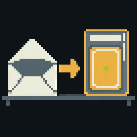 A slab sliding out of an envelope